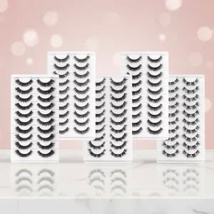 3D 10 15mm Dramatic Luxury Fluffy Faux Silk Eyelash Set 100% False Lashes 3D Faux Mink Eyelashes 10 Pairs Full Strip