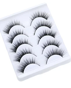 3D 10 Pairs Fluffy Full Strip Faux Mink Eyelashes Natural Long Reusable Synthetic Hair with CC Curl