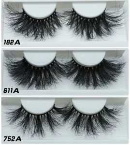 3D 25mm Fluffy 100% Real Mink Eyelash 5D Lash Spikes Eyelashes Extension Quality Full False Fake Strip Lashes