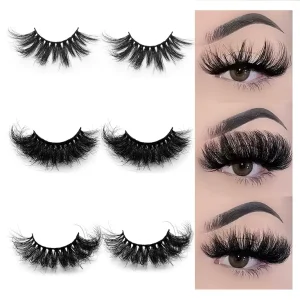 3D 25mm Fluffy 100% Real Mink Eyelash 5D Lash Vendor Spikes Eyelashes Extension Quality Full False Fake Strip Lashes