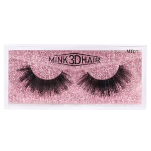 3D 25mm Fluffy Real 100% Mink Eyelash Lash Natural Vendor Handmade Full Strip with Customize Box
