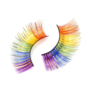 3D 25mm Handmade Colorful 100% Synthetic Hair Full Strip Eyelashes Rainbow Colored Lash Mink Eyelash