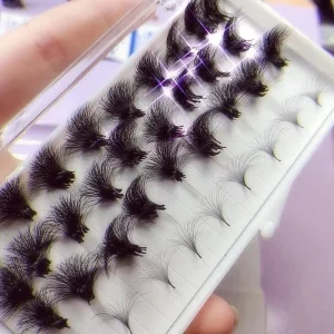 宽松重制风扇睫毛 3D 4D 5D 10D 15m 人造貂皮 预制风扇 短底座 手工卷 柔软蓬松