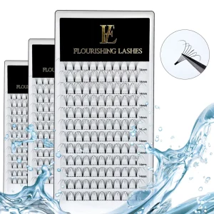 3D 4D 5D 6D Lashes Dark Black Korean PBT FIBERS 0.07MM 0.10MM Short Stem Premade Volume Fan Eyelash Extensions