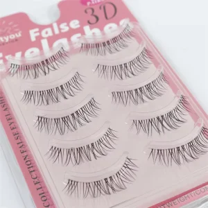 3D 5 Pairs Transparent Band Wispy Mink Eyelashes Box Packaging Natural Silk Eyelash Supplies Beauty Tools