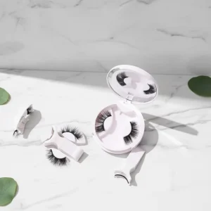 便携式 3D 合成毛发自然长浓密磁性假睫毛套装女式手工制作柔软卷翘睫毛