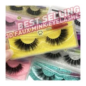 3D 5D Faux Mink Lashes Wispy Synthetic Eyelash Natural Silk Eyelash With Eyelashes Packaging