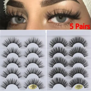 3D Artificial Mink Hair False Eyelashes Small Bunch of Fluff Dramatic Eyelashes Natural Handmade