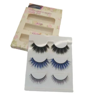 3D Black Color Daily Use False Eyelashes Natural Nude Look 0.07MM Thick Synthetic Fiber Semi-Hand Made Dramatic