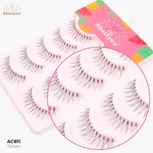 3D Color Faux Mink Eyelashes Fluffy Natural Vegan Silk Lashes Full Strip Eyelashes