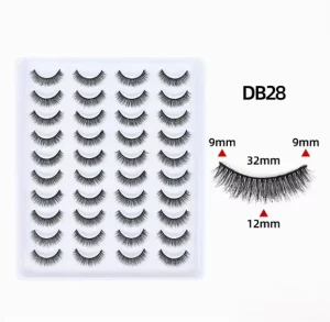 3D Curling One-Piece False Eyelashes Natural Short Style DIY Reusable Strip Lashes