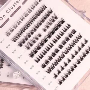 3D Effect Full Strip Eyelash Extensions Cluster Lashes Eco Friendly Handmade Preglued Self Sticky Reusable Boxes