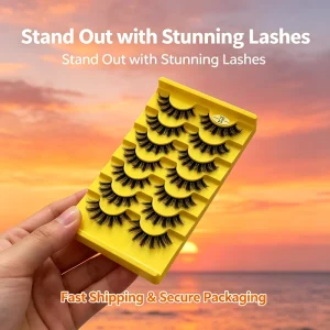 3D Effect Handmade Faux Mink False Eyelashes 7 Pairs Daily Wear Press Multipack Lightweight Full Strip Lashes