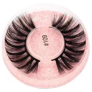 3D Eye 25mm Mink Eyelash Boxes Full Strip Lashes Packaging Faux Glitter and Fur Thick Natural Style Mixed Lengths