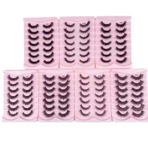 3D Eyelashes Handmade Faux Mink Lashes Strips Private Label Wispy Eyelash Extensions Full Strip Eyelash