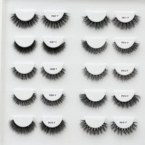 3D Eyelashes Handmade Faux Mink Lashes Strips Private Label Wispy Eyelash Extensions Strip Lashes