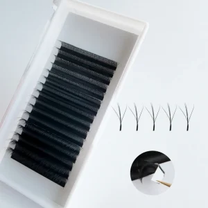 3D Fairy Thick W Shape Eyelashes Easy Fan 5D Clover Volume 16 Rows Natural Soft Lash