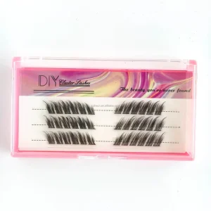 3D Faux Mink Cat-Eye Winged Natural Strip Cluster DIY Eyelashes