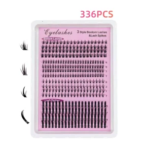 3D Faux Mink Cluster Lash DIY Cluster Eyelashes Private Label DIY Eyelashes Fluffy Spike Lash Clusters with Bottoms