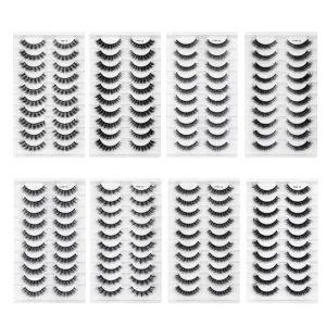 3D Faux Mink Effect Reusable False Fluffy Style Eyelashes Fluffy Full Strip Lashes Soft Lightweight Natural Looking EyeLashes