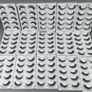 3D Faux Mink Eyelashes Natural Full Strip Eyelashes Sets Vegan Blending Fiber Lashes