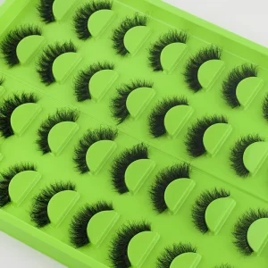 3D Faux Mink Fluffy Lashes 20 Pairs Fluffy Vegan Natural False Full Strip Eyelashes 3D Silk Mink Eyelashes