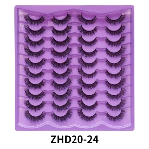 3D Faux Mink Lashes 20 Pairs Wispy Vegan Natural Full Strip False Eyelashes 3D Silk Mink Eye Lashes