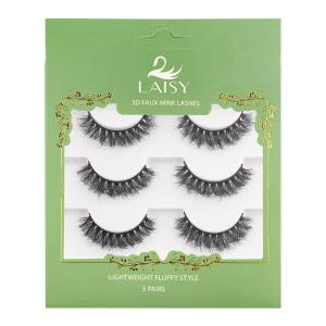 3D Faux Mink Lashes 5 Pack Reusable Lightweight for False Eyelashes Natural & Dramatic Styles Custom Logo