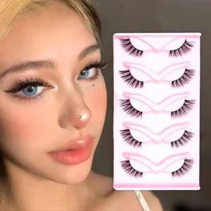 3D Faux Mink Lashes Natural Look Soft Wispy Volume Reusable Handmade Lightweight Black Cotton Band 0.07mm Thickness Eyelashes