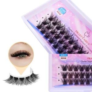 3D Faux Mink Silk Segmented Segments Private Label DIY Eyelash Extensions 3D Fan Eyelashes Clusters