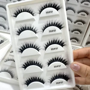 3D Faux Siberian Mink Full Strip Eyelashes Fluffy Mink Eyelash Packaging Box Private Label Hand Made False Lashes