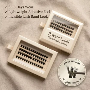 3D Fluffy Cat Eye Pre-Glued Self-Adhesive Lash Clusters