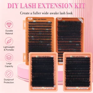 3D Fluffy Cluster Lashes 80D 100D 160D 200D Multi-Thickness DIY Individual Segmented Lash Extensions 14-24mm
