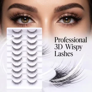 3D Fluffy Effect Wispy Fluffy False Eyelash Volume Thick Lashes Reusable Natural Look Fluffy Faux Mink Lashes