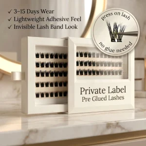 3D Fluffy Natural Cat Eye Pre-Glued Self-Adhesive Cluster Lash Extensions