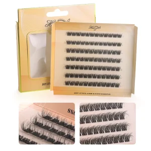 3D Fluffy Segment Lashes Mixed Length DIY Self Graft Cluster Eyelashes Custom Logo Private Label for Lash Salon