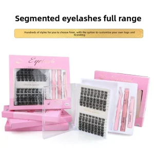 3D Fox Eye Manga Style Segmented Cluster Lashes DIY Individual Natural Wispy Lashes Kit