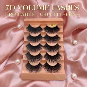 3D Full Strip Eyelashes Handmade 5 Pairs Faux Mink Lashes Extensions Private Label for Wispy Lashes