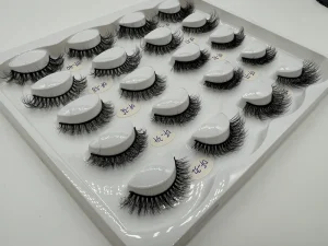 3D Full Strip Fluffy Lashes Natural Faux Mink Lashes False Lashes Private Label Full Strip Fluffy Eyelashes