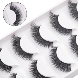 3D Full Strip Natural Faux Mink False Eyelashes Reusable Handmade Thick Curling