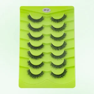 3D Full Strip Natural Fluffy Vegan Mixed Length Custom Dramatic Reusable Makeup Strip Lashes