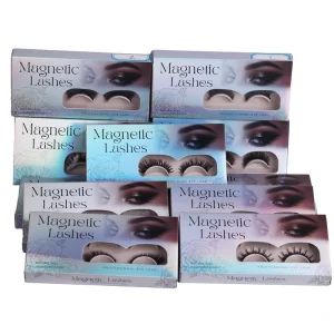 3D Handmade Magnetic Eyelashes 2 Pairs Synthetic Hair Applicator Reusable Water Resistant Lightweight Quantum Magnetic
