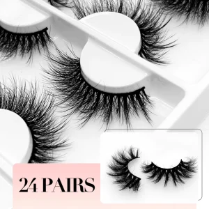 3D Handmade Soft Vegan Degradable Eco Friendly Plant Fiber for Lashes Black 5MM-25MM 25-30 Uses