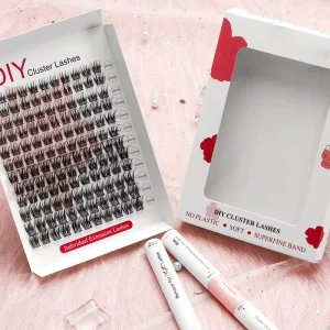 3D Lash Clusters 240 Pcs Lash Clusters DIY Eyelash Extension DIY Lashes 4 Parts With Glue