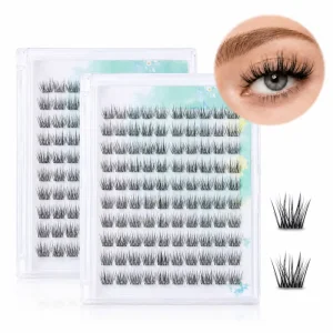 3D Lightweight Cat Eye Eyelash Clusters 10 Rows DIY Individual Eyelash Extension Thin Strip False Eyelashes