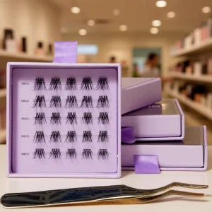 3D Long Length Thick Volume Self adhesive Reusable Cruelty Free PBT False Eyelashes Segment DIY Cluster Lash
