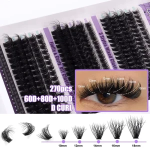 3D Manga Cluster Lashes for Invisible Band Natural Look Manga False Lash Clusters Bulk Party Stage Extra Dense