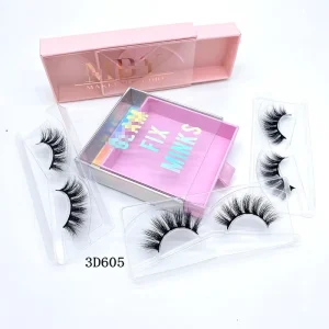 3D Mink Eyelashes Vendors Private Label Natural Full Strip False Lashes in Sizes 15mm 18mm 20mm 22mm