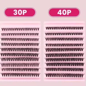 3D Mink Handmade Pre cut Segment Faux Mink Cluster Lashes Kit 16mm Mix Thickness Box DIY Lash Extension Private