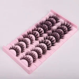 3D Mink Reusable Fluffy Dramatic Eye Lashes Russian Strip False Eyelashes 10 Pairs Mixed Style